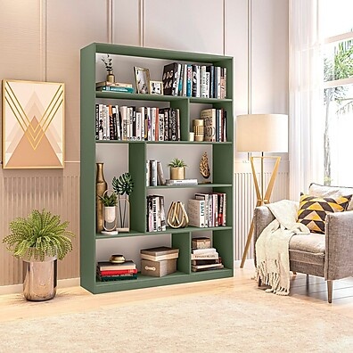 Estante para Livros 180x120cm Seattle Verde – Decore com Estilo