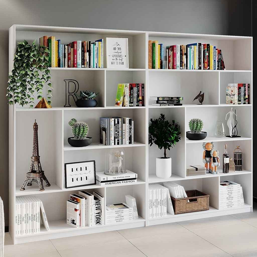 Estante Seattle: Kit 2 Livrarias 180cm Branco