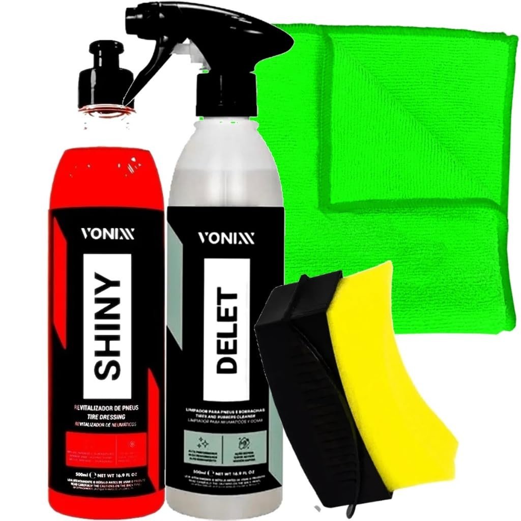 Kit Estética Automotiva Vonixx: Shiny, Delet e Acessórios Karbox para Brilho Impecável