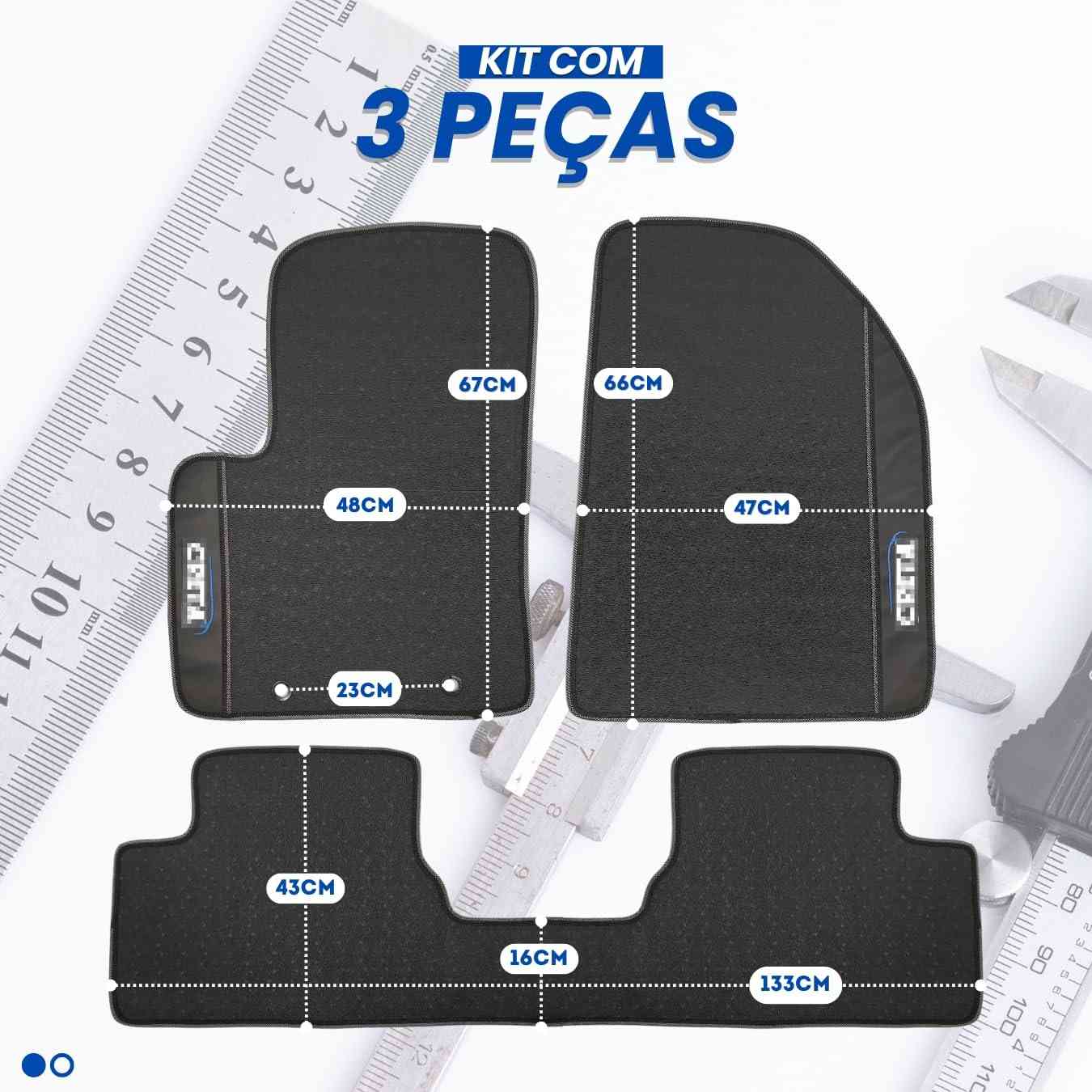 Tapete Interno Borracha Inteiriço 3 Peças para Hyundai Creta 2022-2025 - Proteção e Estilo