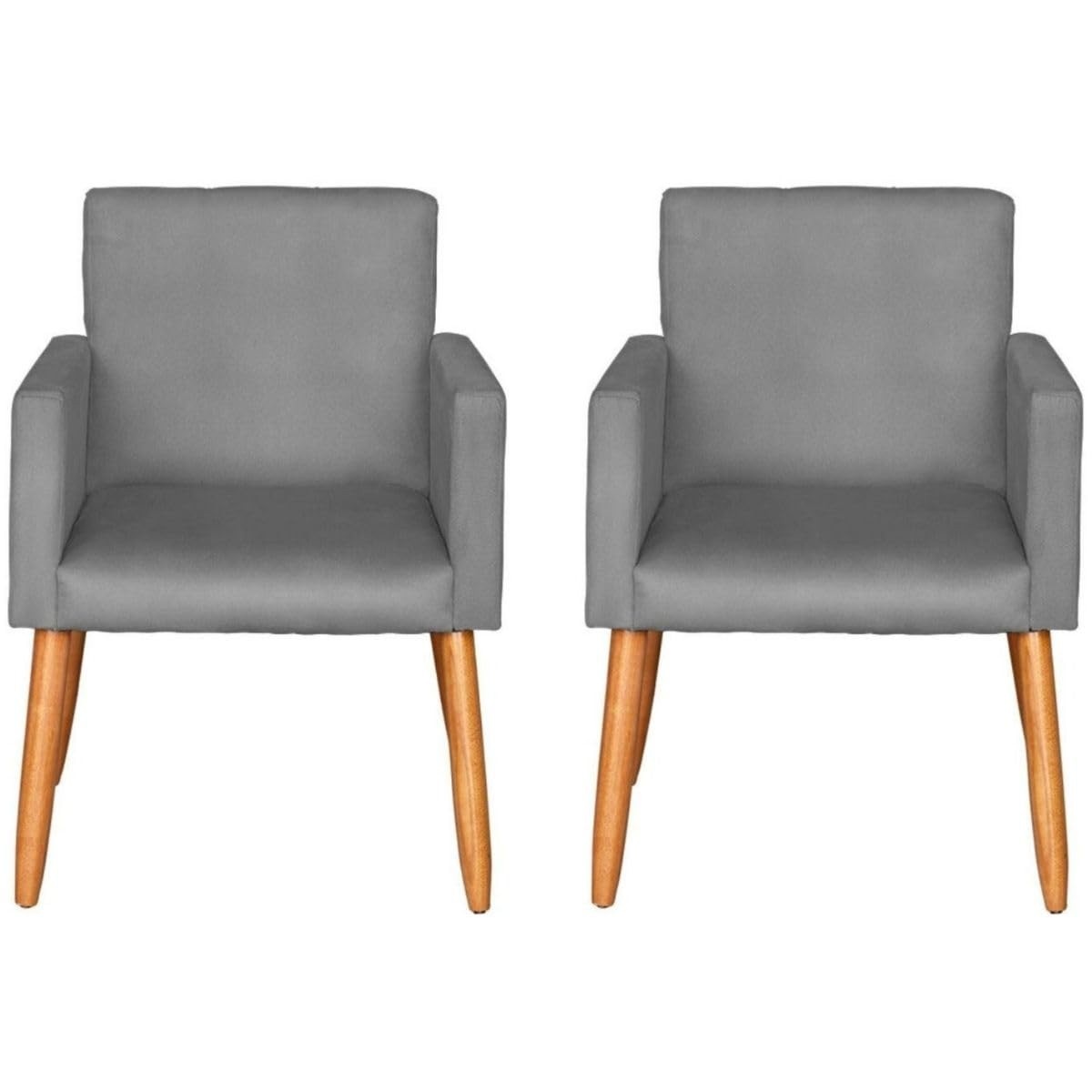 Kit com 2 Poltronas Capitonê Cinza - Conforto e Estilo para Sala, Escritório e Recepção