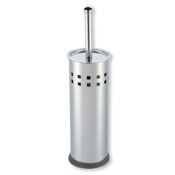 Escova Sanitária em Aço Inox com Design Vazado e Base Redonda - Alta Durabilidade e Estilo