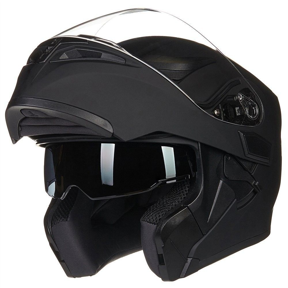 Capacete ILM Modular Aro 2024: Segurança, Conforto e Estilo com Viseira Dupla (XL Preto)