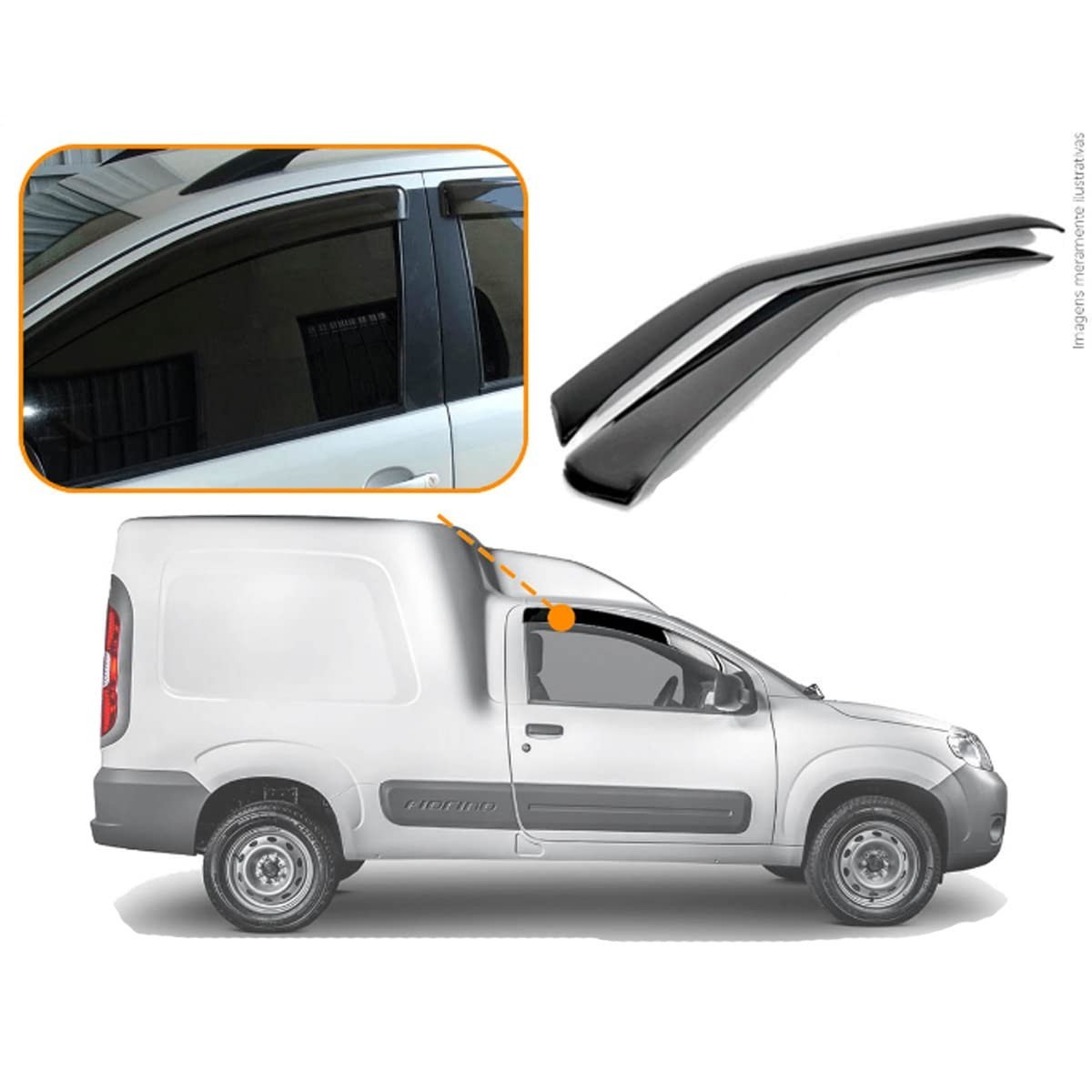 Jogo de Calhas de Chuva Defletor para Fiat Fiorino 2014-2018 (2 Portas) - Proteção e Estilo