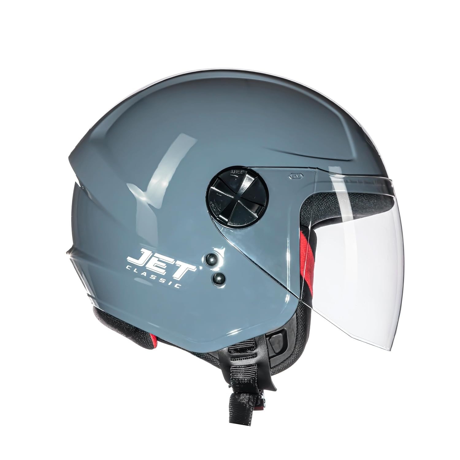 Capacete Moto Aberto Fly New Jet Cinza Brilhante: Estilo e Segurança para Sua Pilotagem