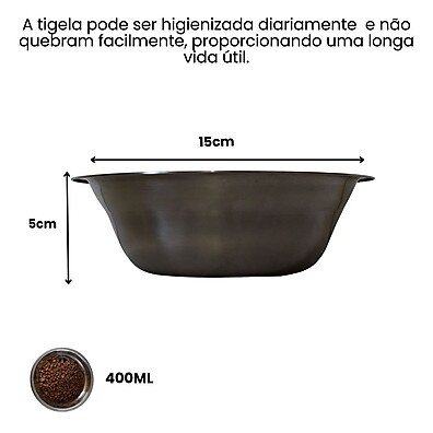Tigela Inox Pet 400ml: Alimente com Estilo!