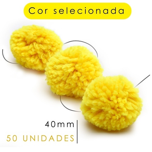 Pom Pom de Lã Fofinho 40mm – 50 Unidades para Criar com Estilo