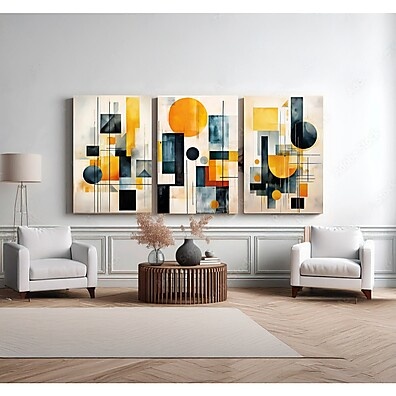 Kit de Quadros Abstratos Geométricos – Decore com Estilo