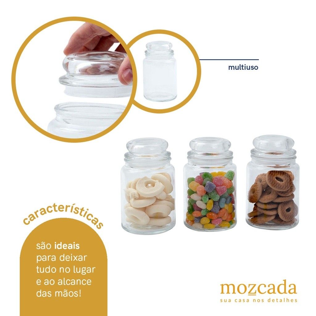 Potes de Vidro Herméticos 800ml: Organize com Estilo!