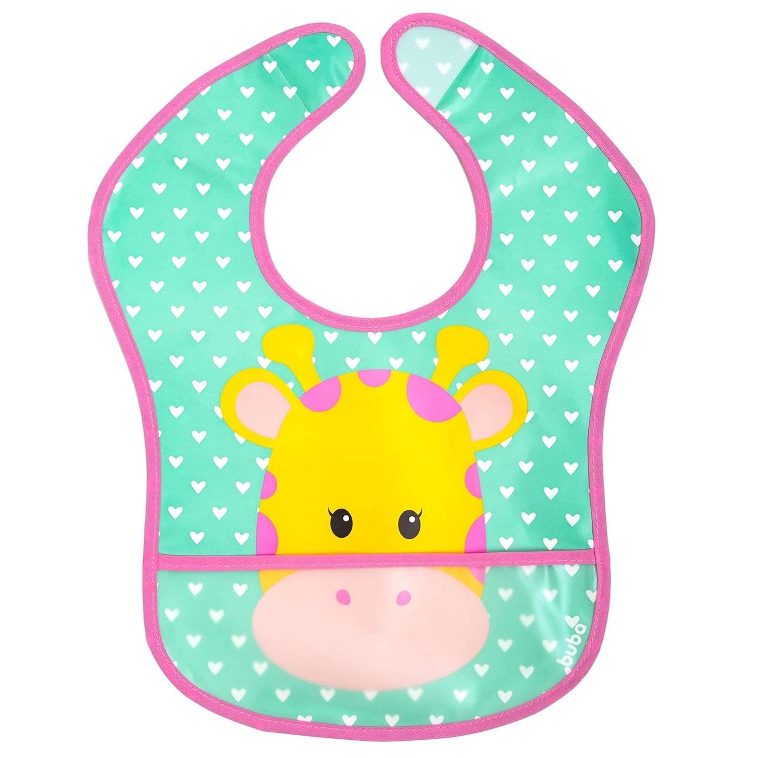 Babador Impermeável com Bolso Estampado Girafa - Proteção e Estilo para Bebês
