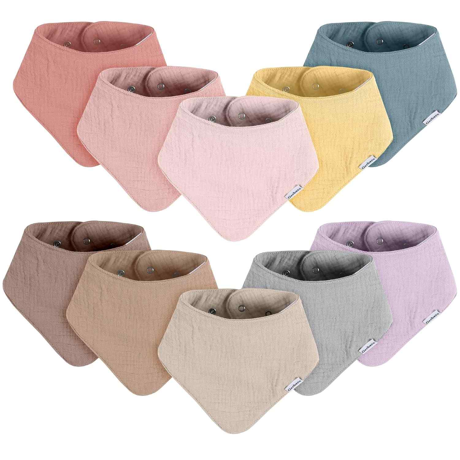 Babadores Bandana Gerber em Musselina Macia - Proteção Confortável e Estilo para Bebês