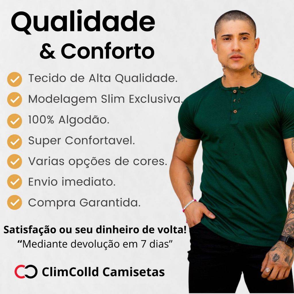 Camiseta Henley Masculina: Conforto e Estilo!