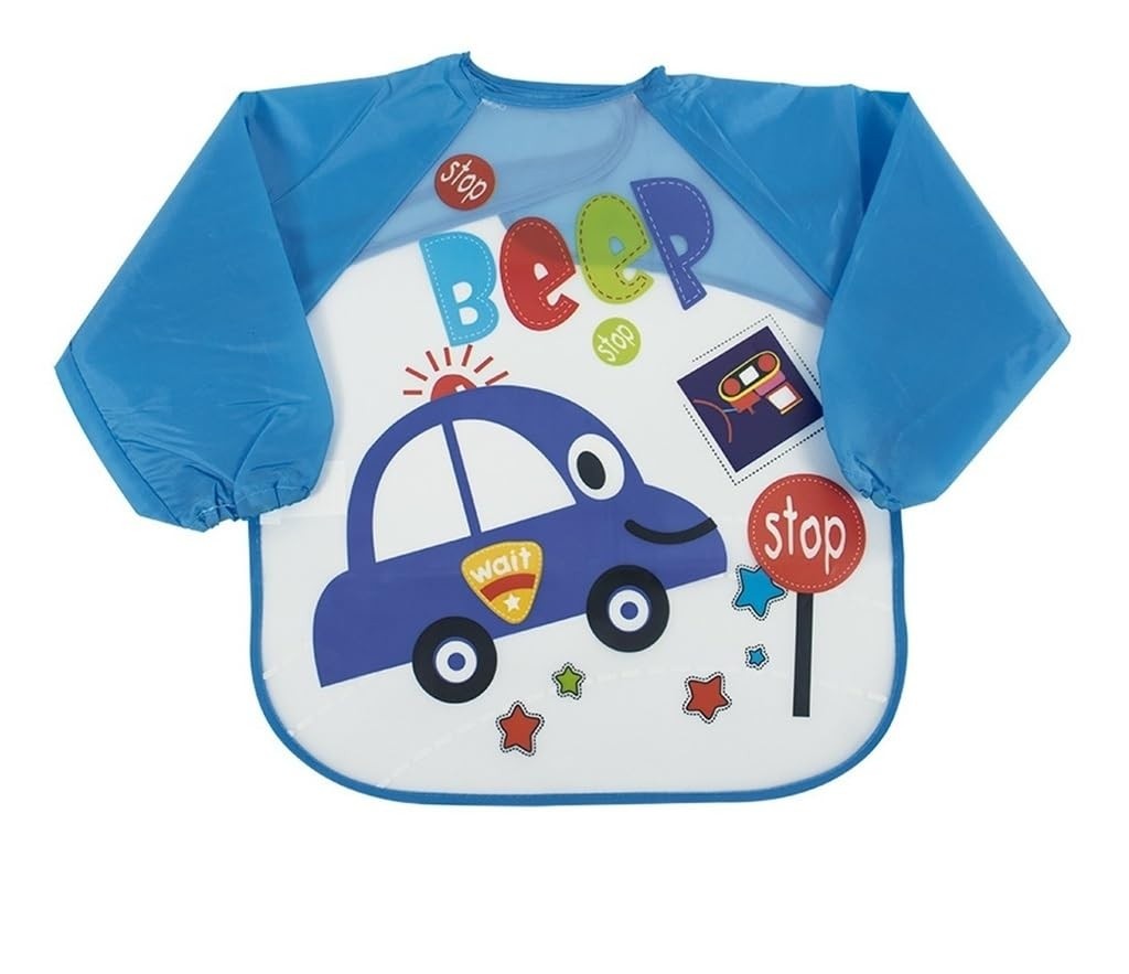 KaBaby Babador com Manga Carro Azul - Proteção e Estilo para Bebês