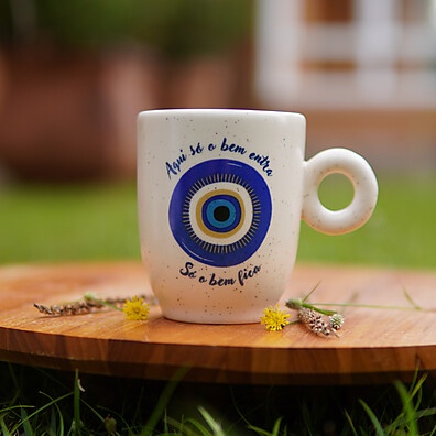 Caneca Olho Grego Azul: Proteção e Estilo 💙
