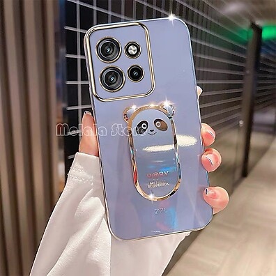 Capa Motorola Moto G75 com Panda Fofo e Suporte Dobrável – Proteção e Estilo
