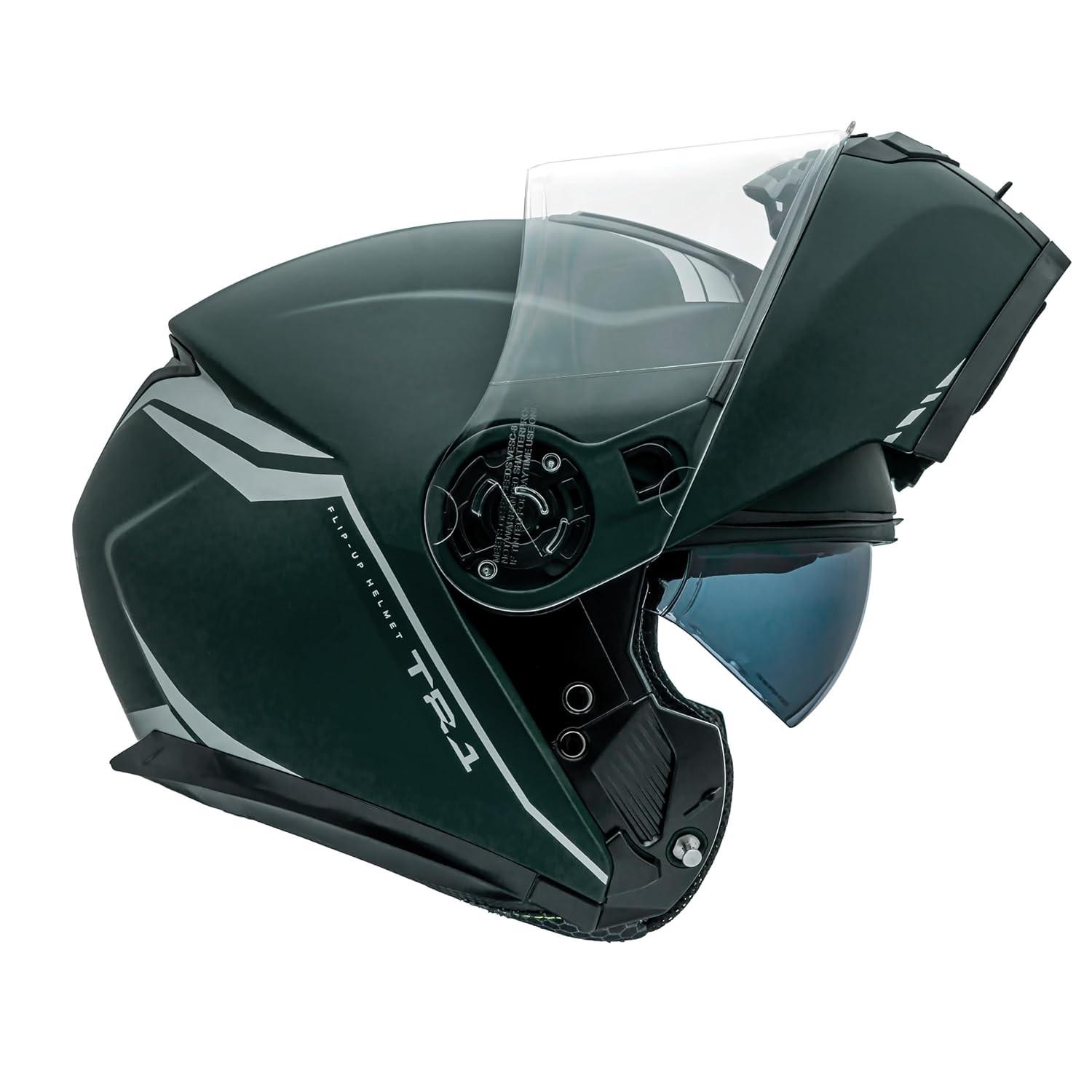Capacete Robocop Peels TR1 NKD Verde Escamoteável: Segurança e Estilo para Sua Pilotagem