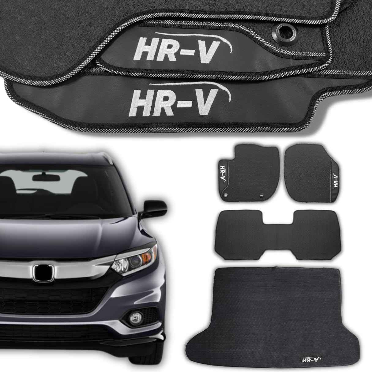 Kit Tapetes Internos e Porta Malas Emborrachado para Honda HRV 2019-2022: Proteção Total e Estilo!