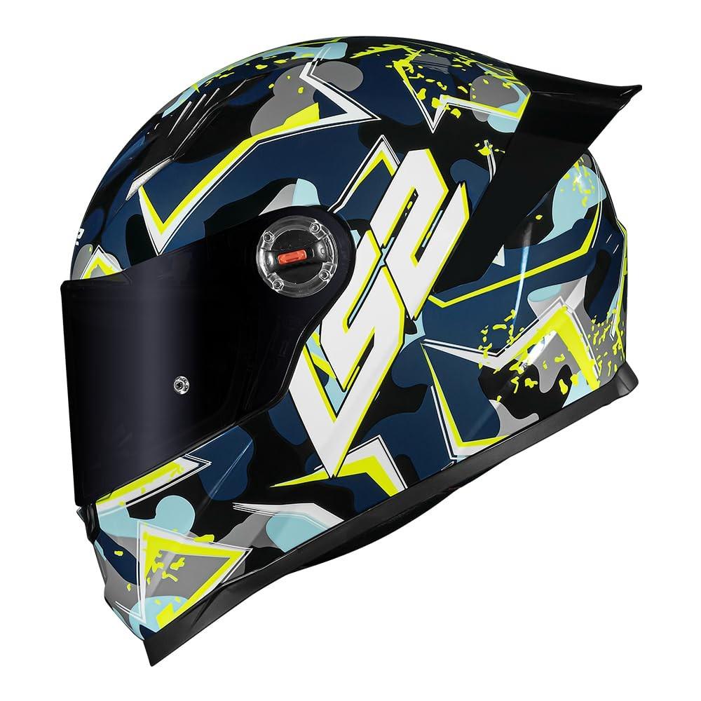 Capacete Masculino LS2 FF358 S Camuflado Azul: Estilo e Segurança para Sua Moto