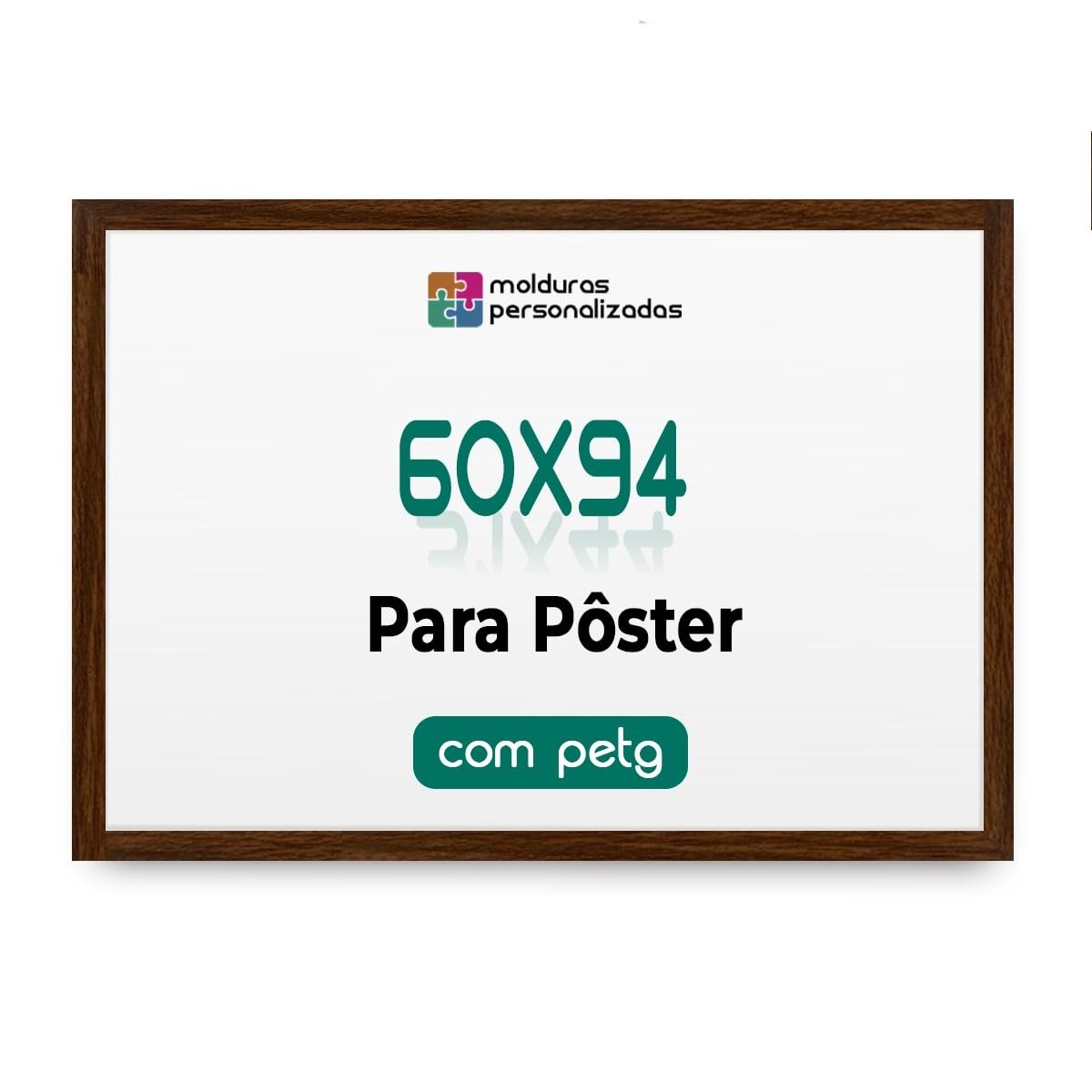 Moldura 60x94 cm para Mapa Poster - Decore com Estilo e Proteção PETG