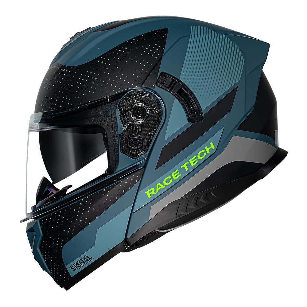 Capacete Race Tech Signal Escamoteável: Segurança e Estilo em Gear Matte Blue Black