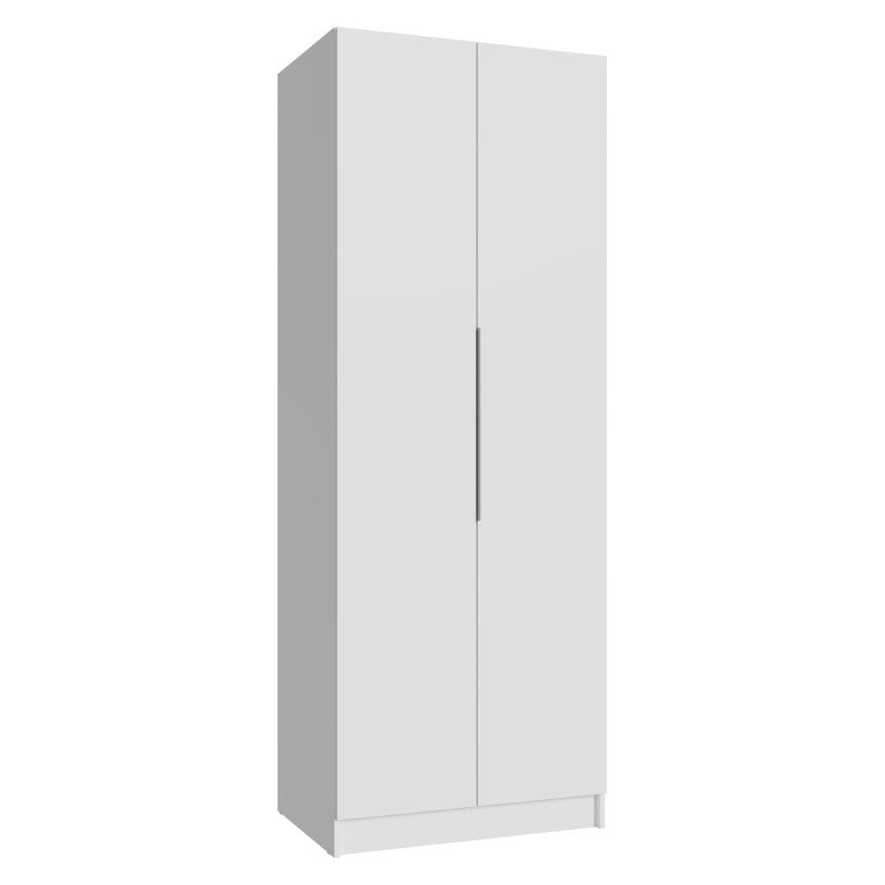 Guarda-roupa Neo 2P com 4 Prateleiras e Cabideiro Branco - Organize seu quarto com estilo