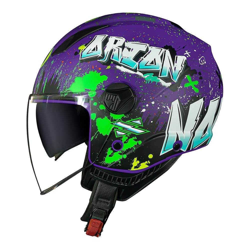 Capacete Norisk Orion SV Shine Mattte Roxo/Azul: Estilo e Segurança para Você!