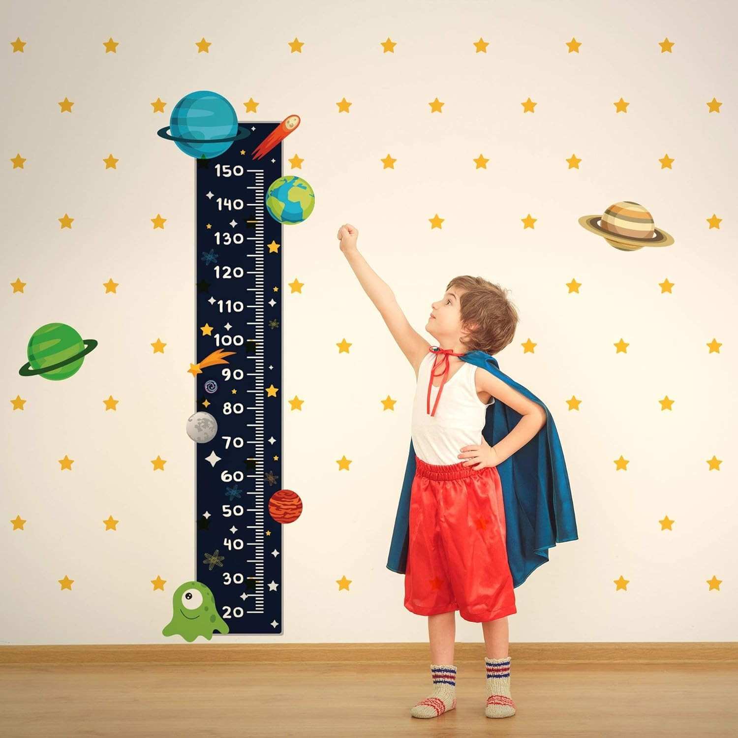 Adesivo de Parede Infantil Régua do Sistema Solar - Decore e Eduque com Estilo!