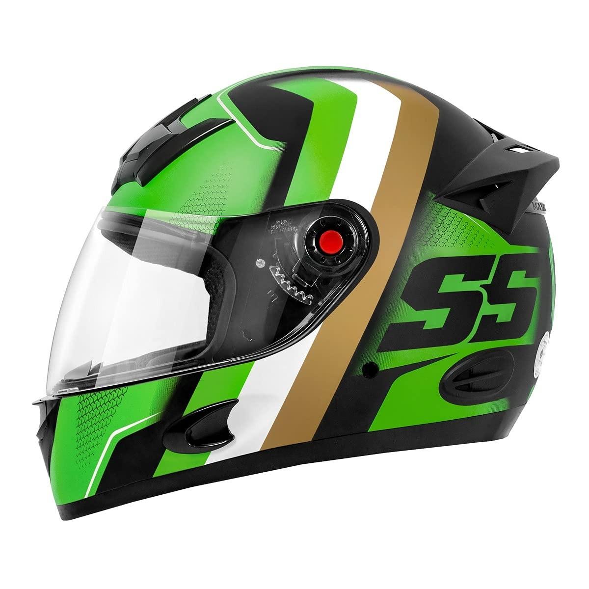 Capacete Mixs MX5 Super Speed 62 Verde/Dourado: Segurança e Estilo para Sua Aventura