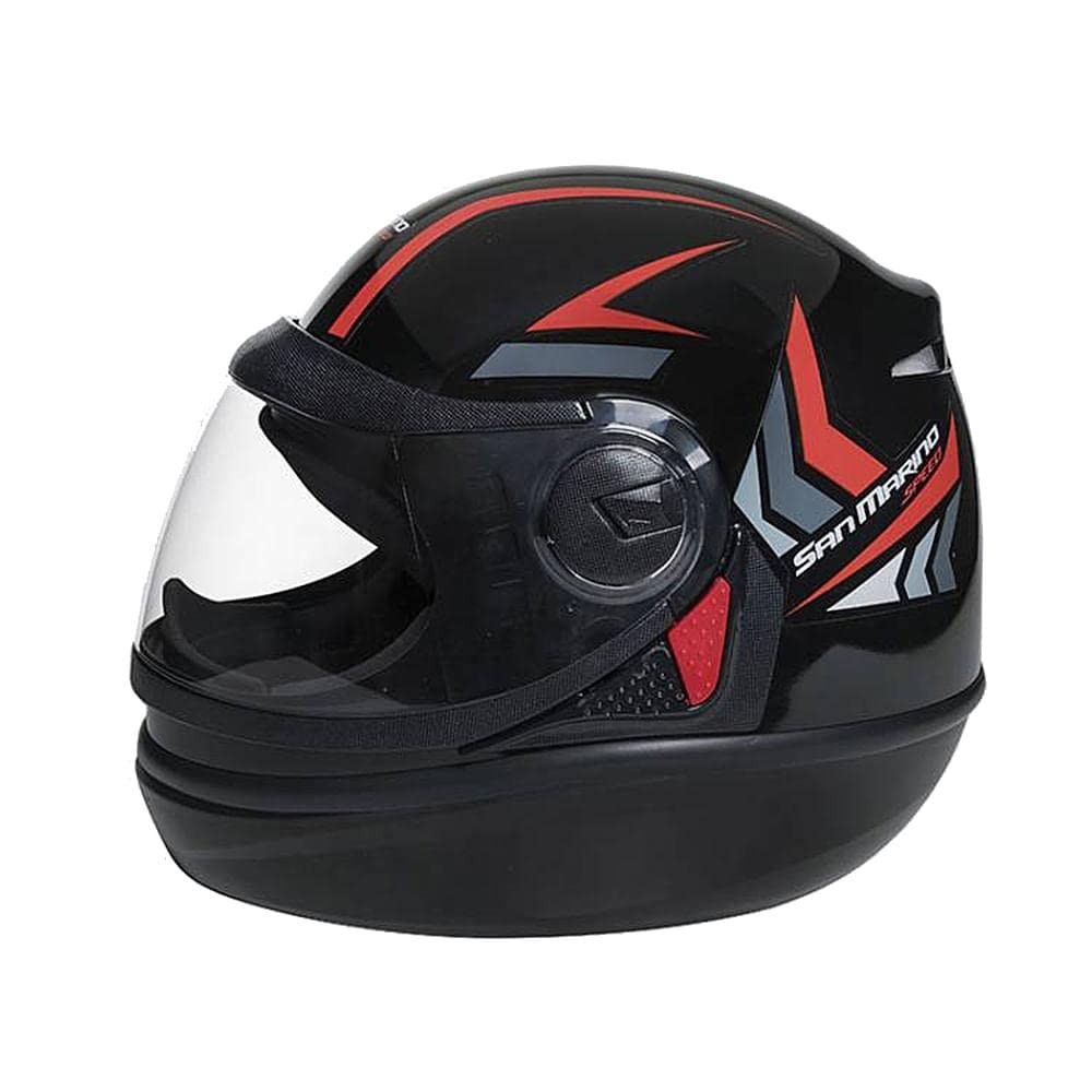 Capacete San Marino Speed One Preto e Vermelho: Segurança e Estilo para Sua Pilotagem