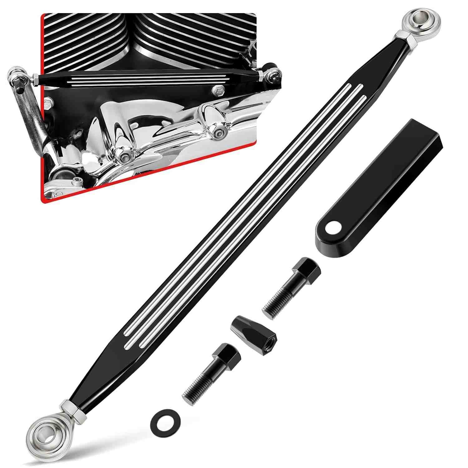 Amazicha Black Shift Linkage: Precisão e Estilo para sua Harley Davidson Softail e Touring