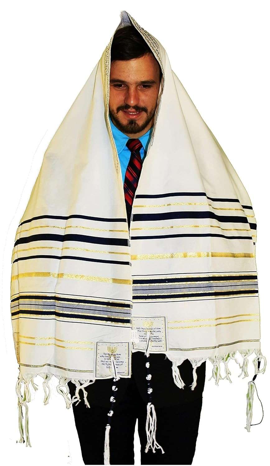 Talit Messiânico Preto 55x180cm - Original de Israel - Conecte-se à Tradição com Estilo