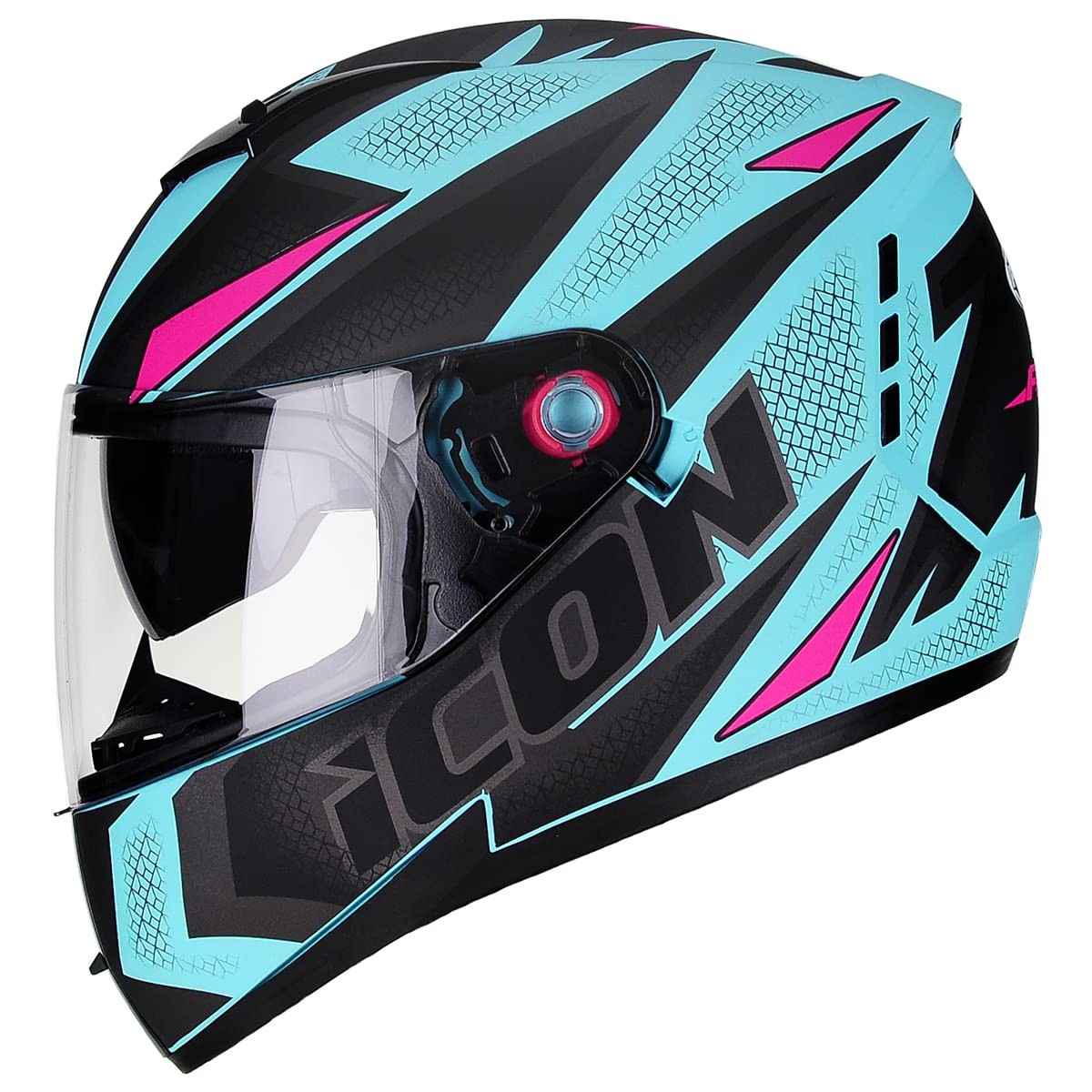 Capacete Fechado Peels Icon Fast Verde Água Fosco com Rosa - Segurança e Estilo para sua Moto
