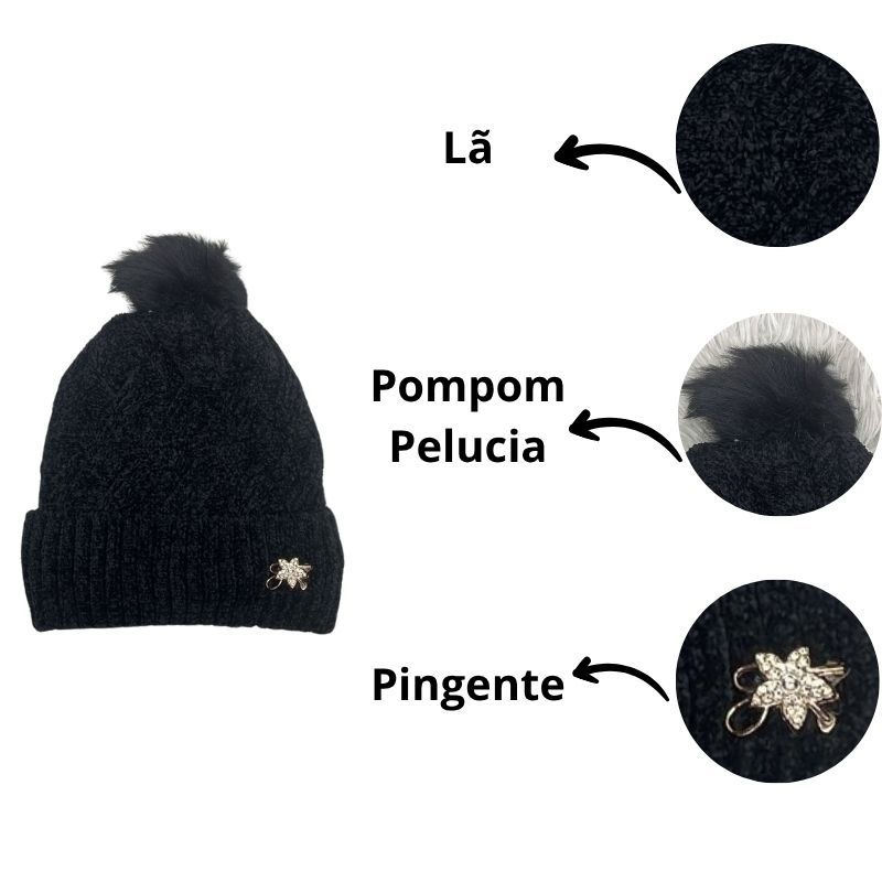 Touca de Lã com PomPom: Quentinha e Estilosa!