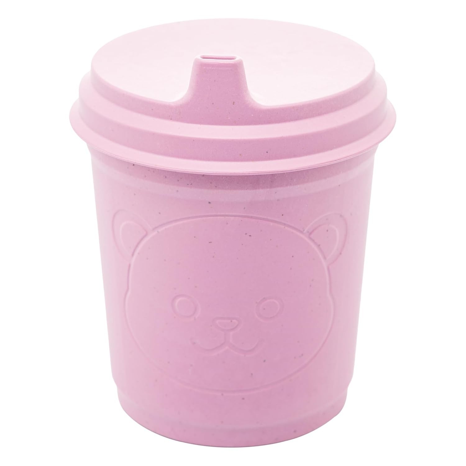 Copo de Bambu com Tampa Baby Bear Rosa 400ml - Eco-friendly e Estiloso