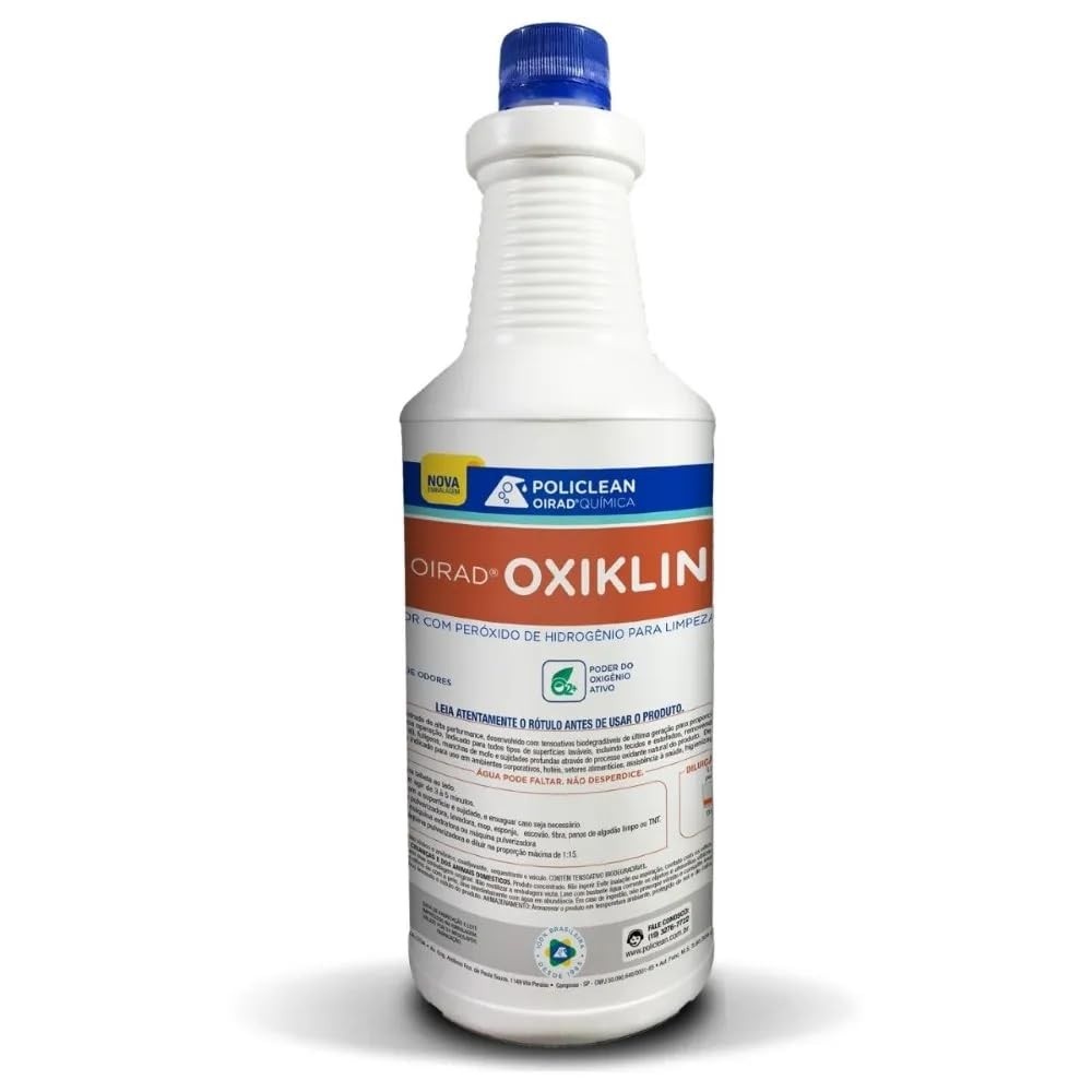 Oxiklin 1L - Limpador para Estofados, Sofá, Tapete e Carpete com Peróxido de Hidrogênio