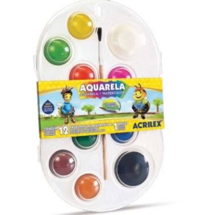 Estojo Aquarela Acrilex 12 Cores: Liberte sua Criatividade!