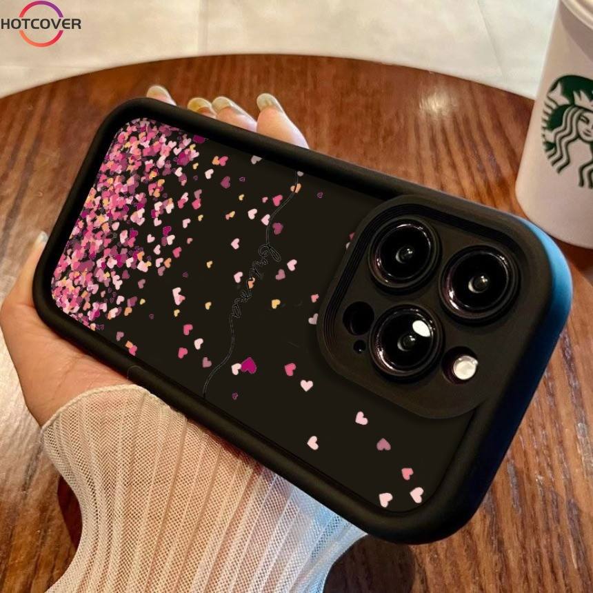 Estojo para Motorola Moto G14 com Corações Coloridos e Pretos – Proteção Estilosa