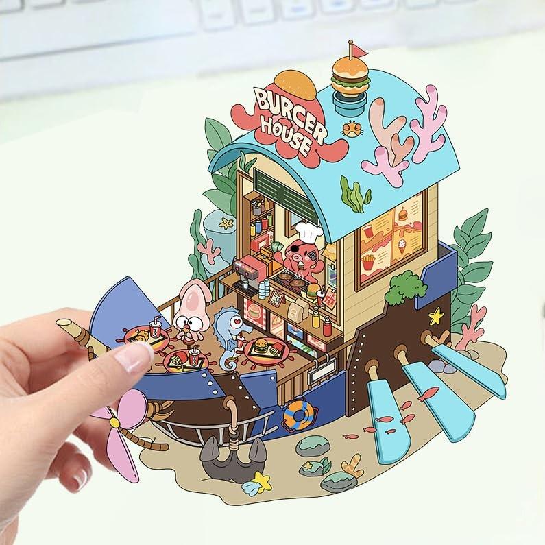 Adesivos 3D Miniatura Cena Cute: Decore e Alivie o Estresse com Estilo!
