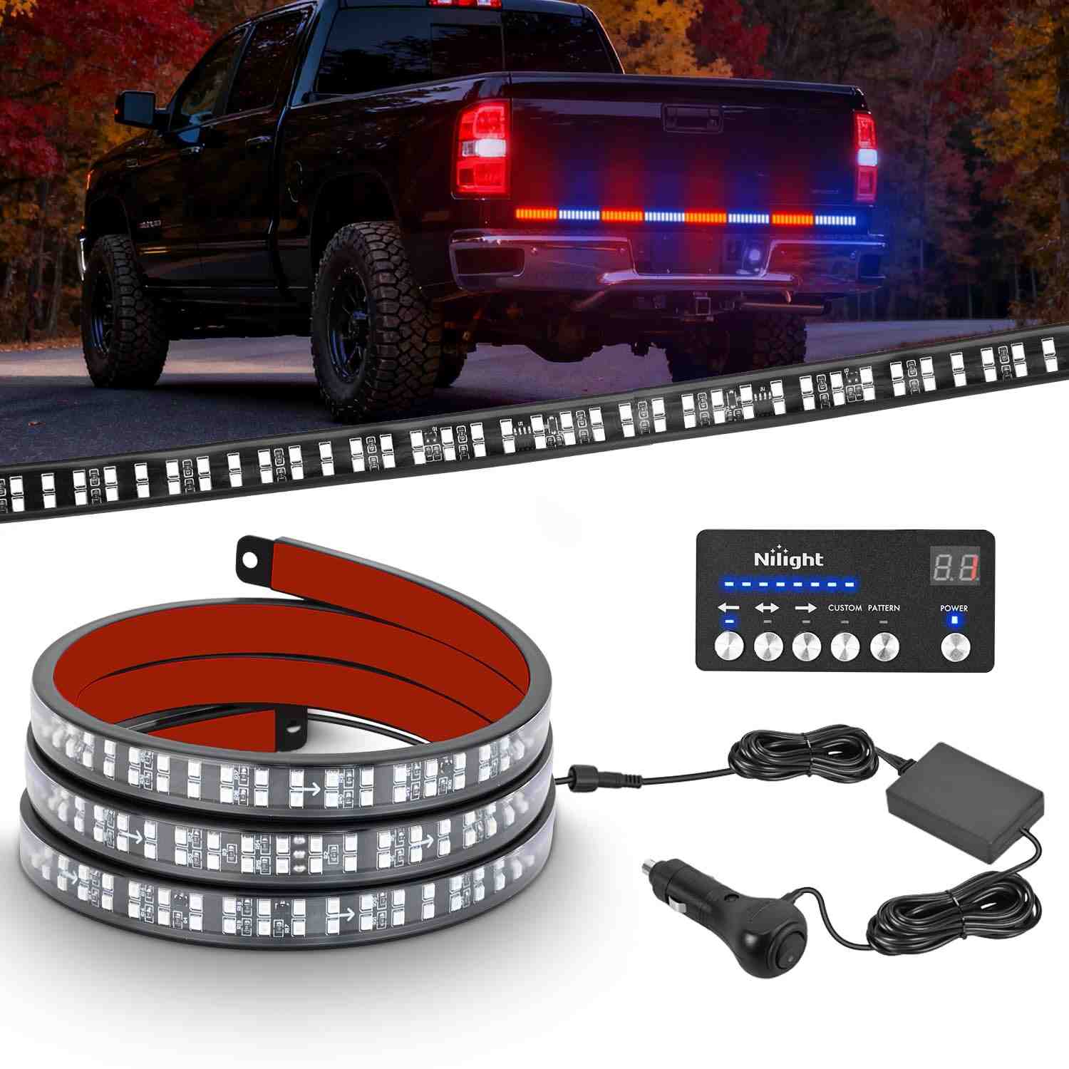 Tira de LED Estroboscópica Nilight 152cm: Segurança e Visibilidade Máxima para seu Veículo