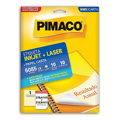 Etiqueta Inkjet/Laser Carta 6085 – 10 Folhas Pimaco