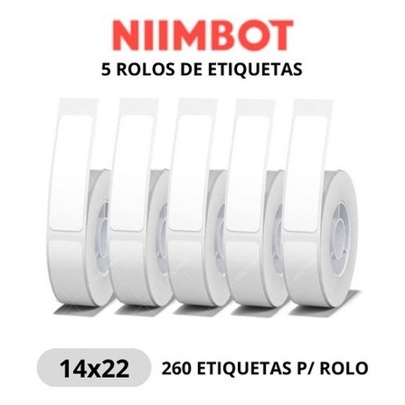 Etiquetas Térmicas Niimbot D110/D101/D11: 1300 Etiquetas em 5 Rolos