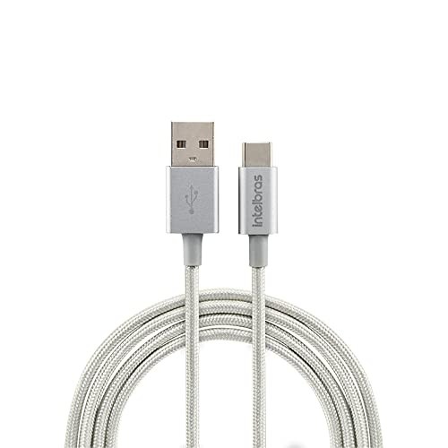 Cabo USB-C em nylon 1,5 m EUAC 15NB Branco Intelbras