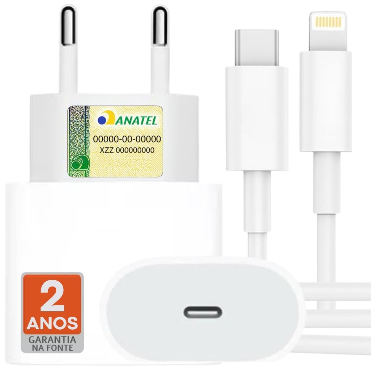 Carregador Turbo 25W iPhone USB-C Lightning + Fonte Rápida Excellence X-Charge