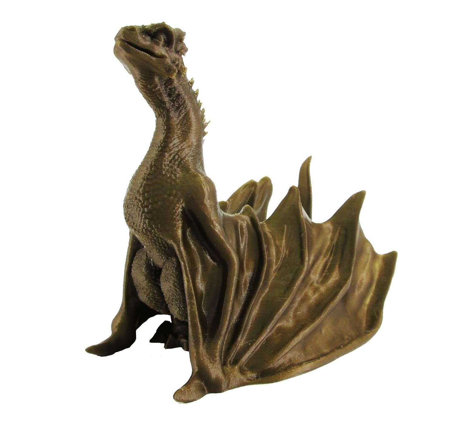 Estatueta Dragão Bebê 10cm - Design Exclusivo Toque 3D Bronze