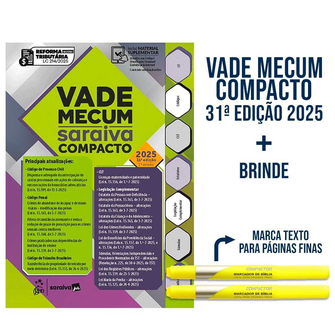 Vade Mecum Saraiva Compacto 2025: Sua Ferramenta Essencial + Brinde Exclusivo!
