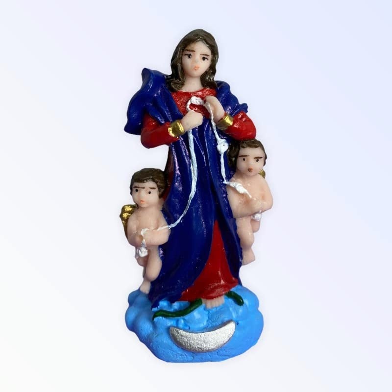 Nossa Senhora Desatadora dos Nós - Escultura em Resina 7 cm com Detalhes Exclusivos