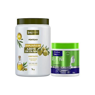 Explosão de Cachos: Creme + Gelatina Beleza Natural