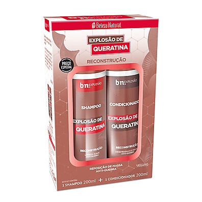 Explosão de Queratina: Kit Shampoo + Condicionador