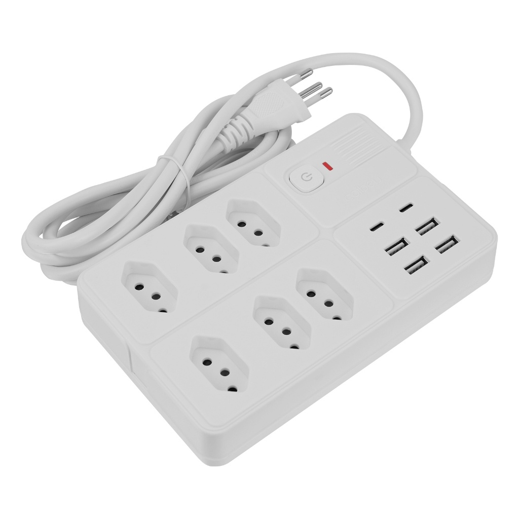 Extensão Power COIBEU: 6 Tomadas + USB