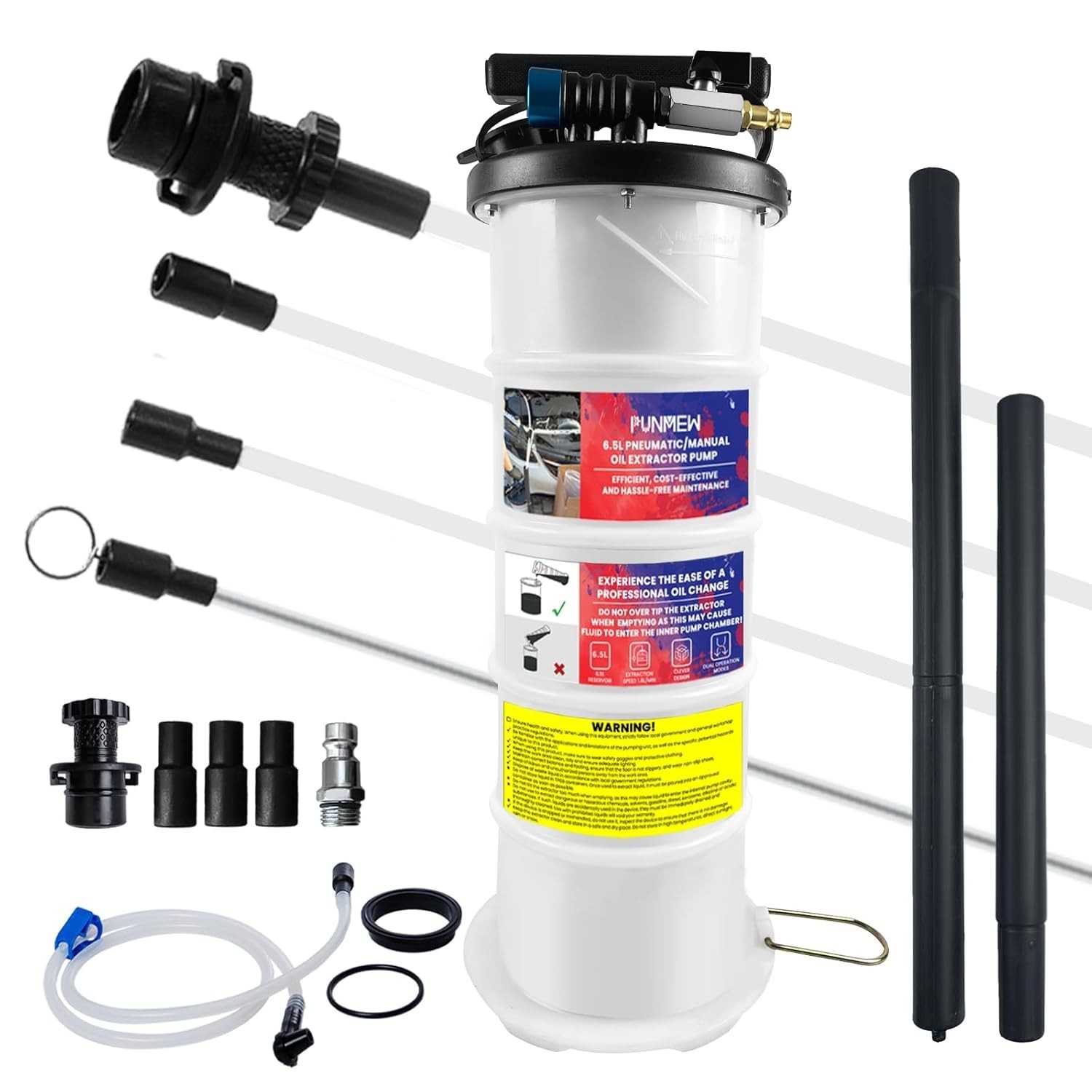 Extrator de Óleo Pneumático e Manual 6.5L: Troca Rápida e Eficiente para Seu Veículo